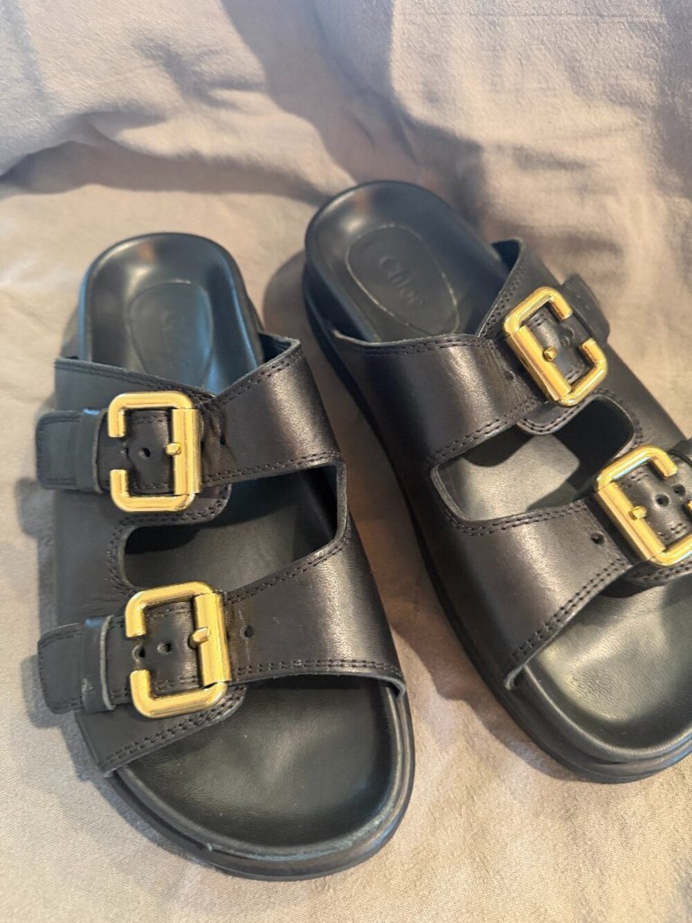 Womens Black Chloe Sandals Sz. 37